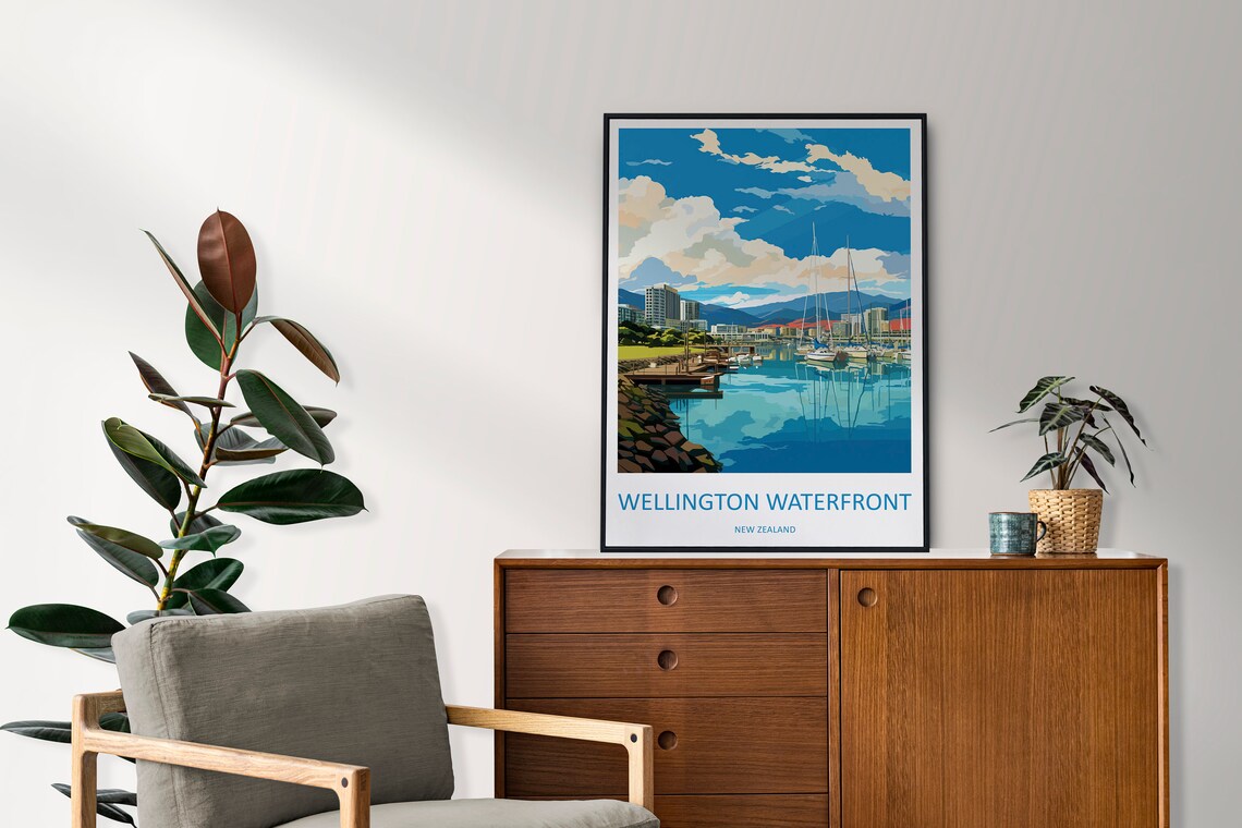 Wellington Waterfront Travel Poster, New Zealand - Image 2
