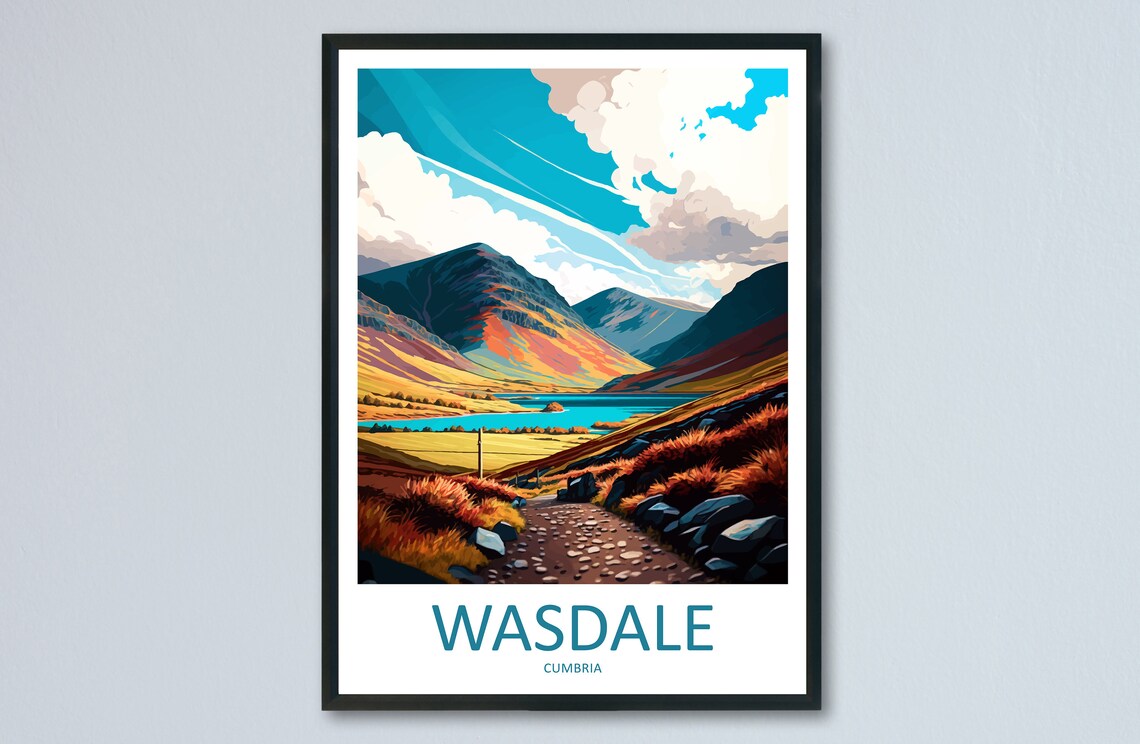 Wasdale Mountain Travel Poster, Place-Name Wall Art