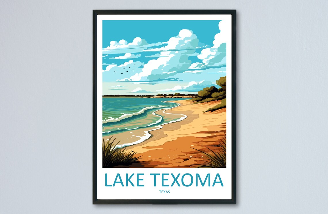 Lake Texoma Travel Poster, Texas Place Print