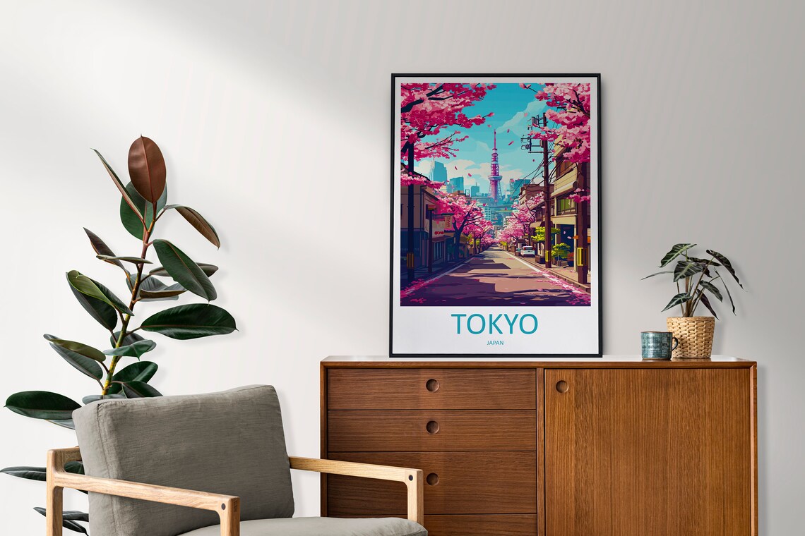 Japan Travel Poster, Tokyo Wall Art Print - Image 2