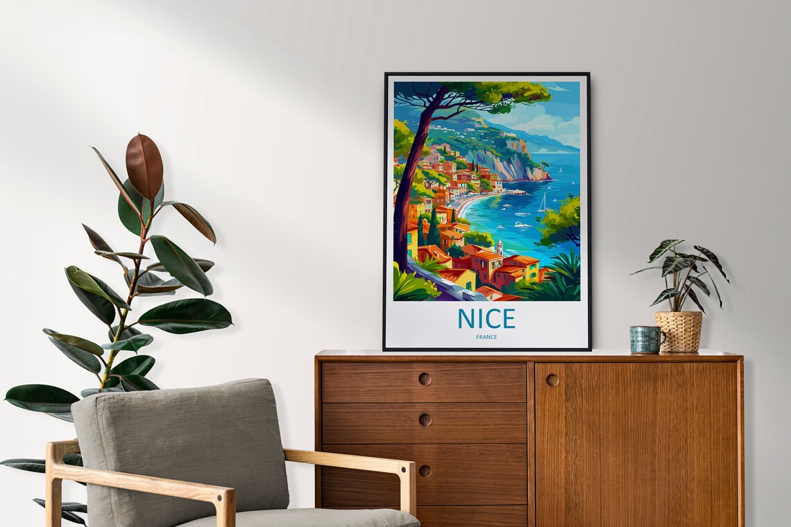 Nice France Travel Poster, Cityscape Wall Art Print - Image 2