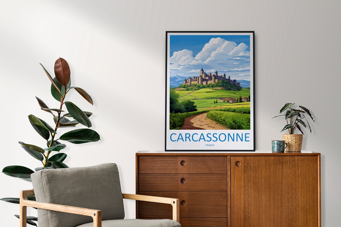 Carcassonne Travel Poster, France Place Print - Image 2