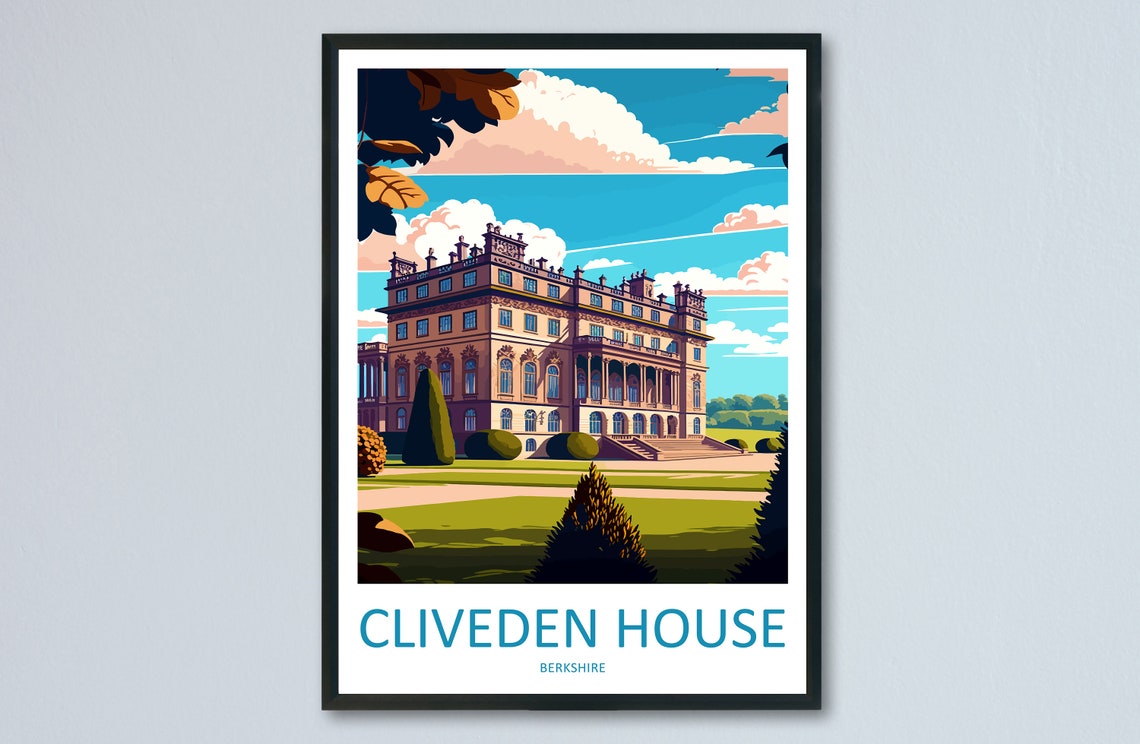 Cliveden House Berkshire Grand Country Mansion Gardens Poster