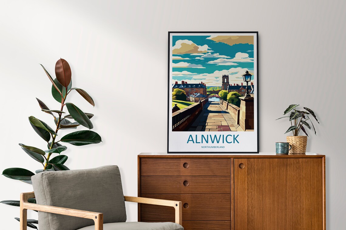 Alnwick Travel Poster, England Wall Art Print - Image 2