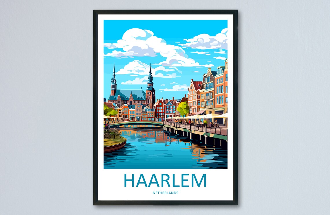 Haarlem Travel Poster, Netherlands City Art Print