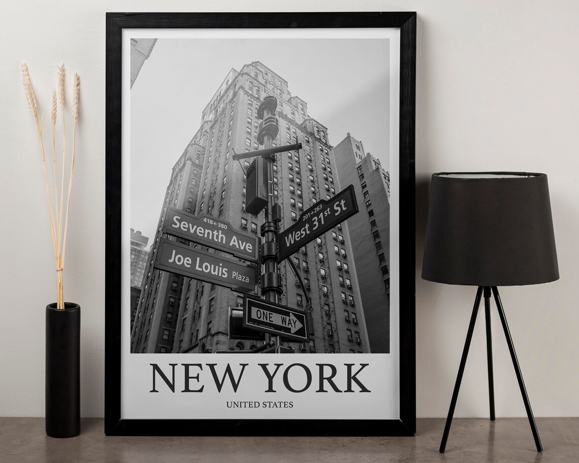 New York City Seventh Avenue West 31st Street Signs View Poster - Image 3