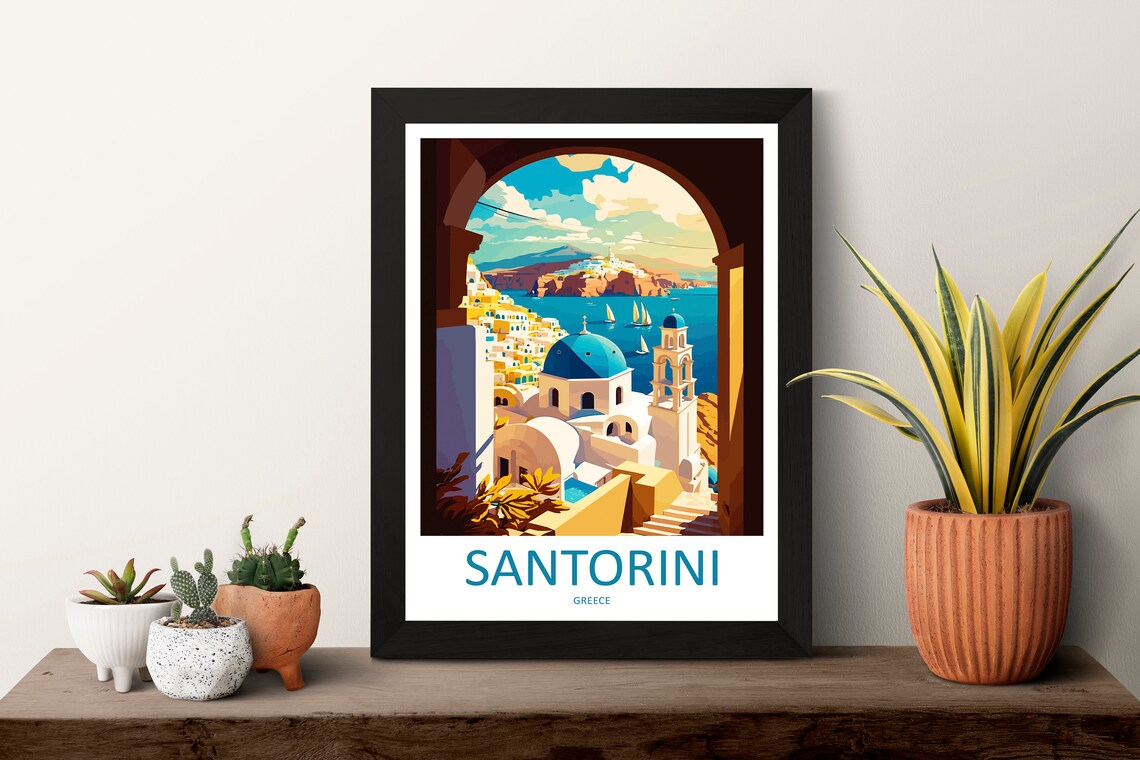 Santorini Greece Home Decoration Wall Art Print - Image 3