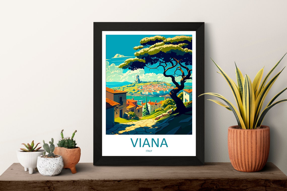 Viana Travel Print Wall Art Viana Wall Hanging Home Dcor Viana Gift Art Lovers Italy Art Lover Gift Viana Print Viana Italy Art Poster - Image 3