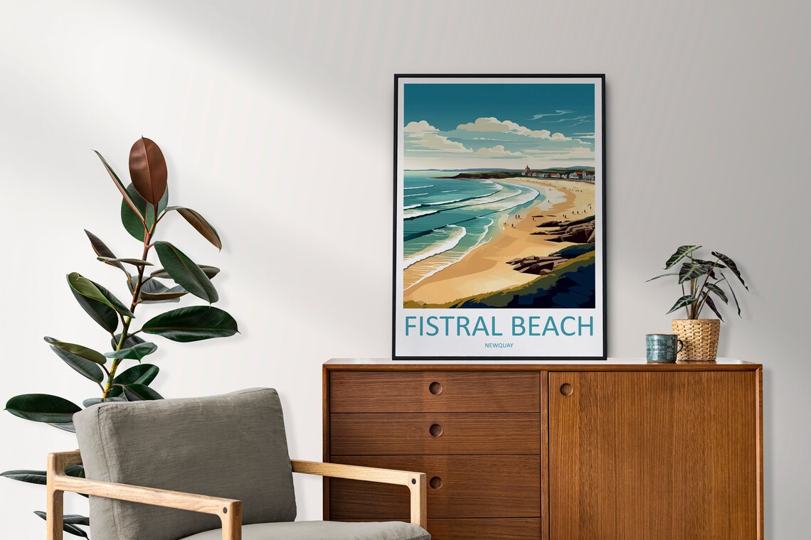 Fistral Beach Travel Poster, Newquay Gift - Image 2