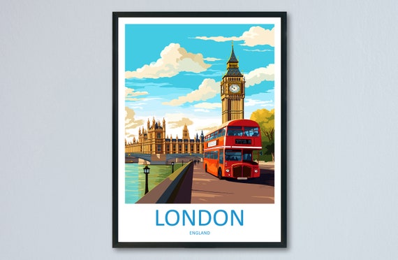 London Travel Poster, England Wall Art
