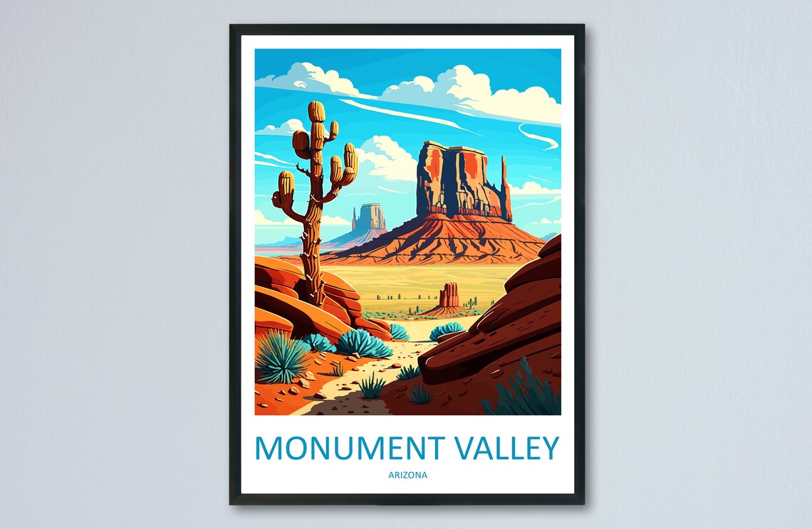 Monument Valley Travel Poster, Arizona Landscape