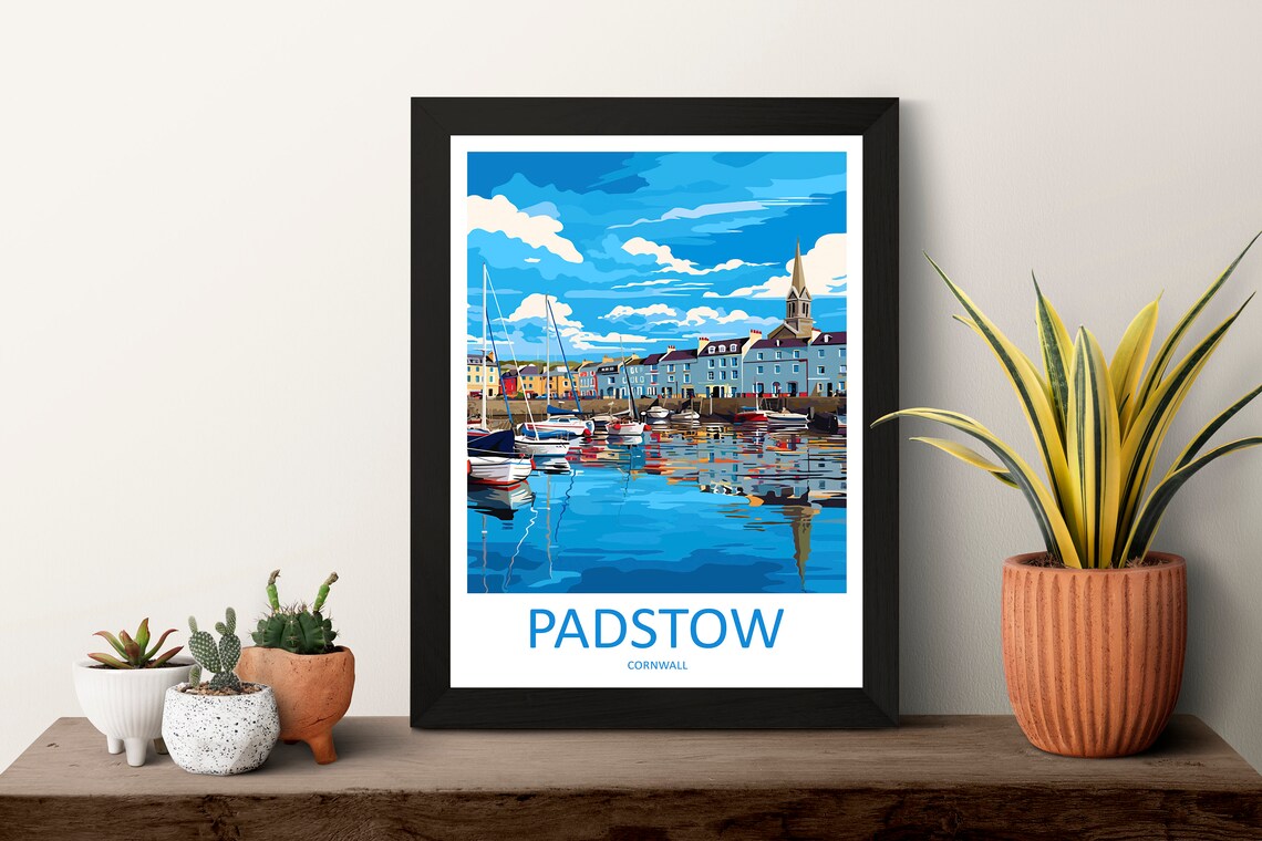 Padstow Harbour Travel Poster, Cornwall Wall Art - Image 3