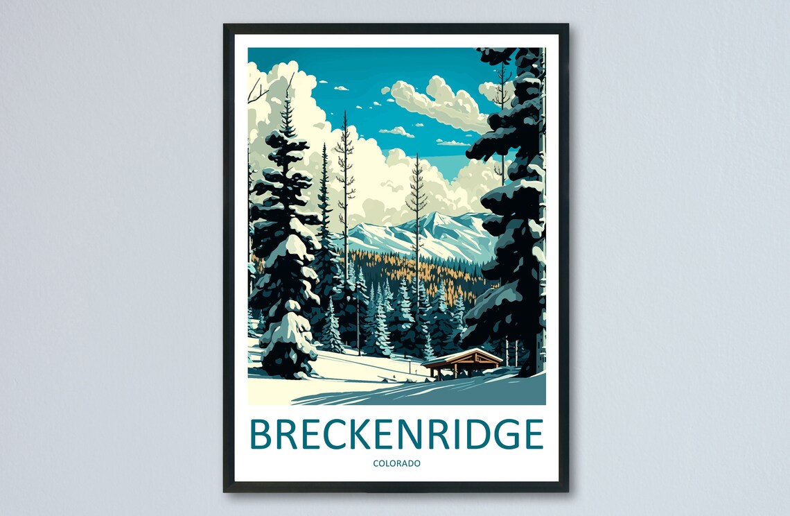 Breckenridge Travel Poster, Ski and Snow Wall Art