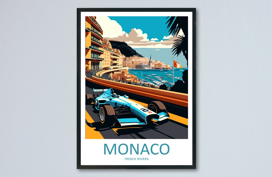 Monaco Travel Poster, Europe Wall Art Print