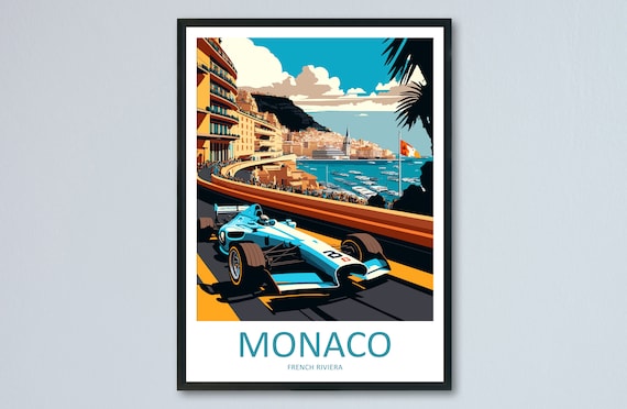 Monaco Travel Poster, Europe Wall Art Print