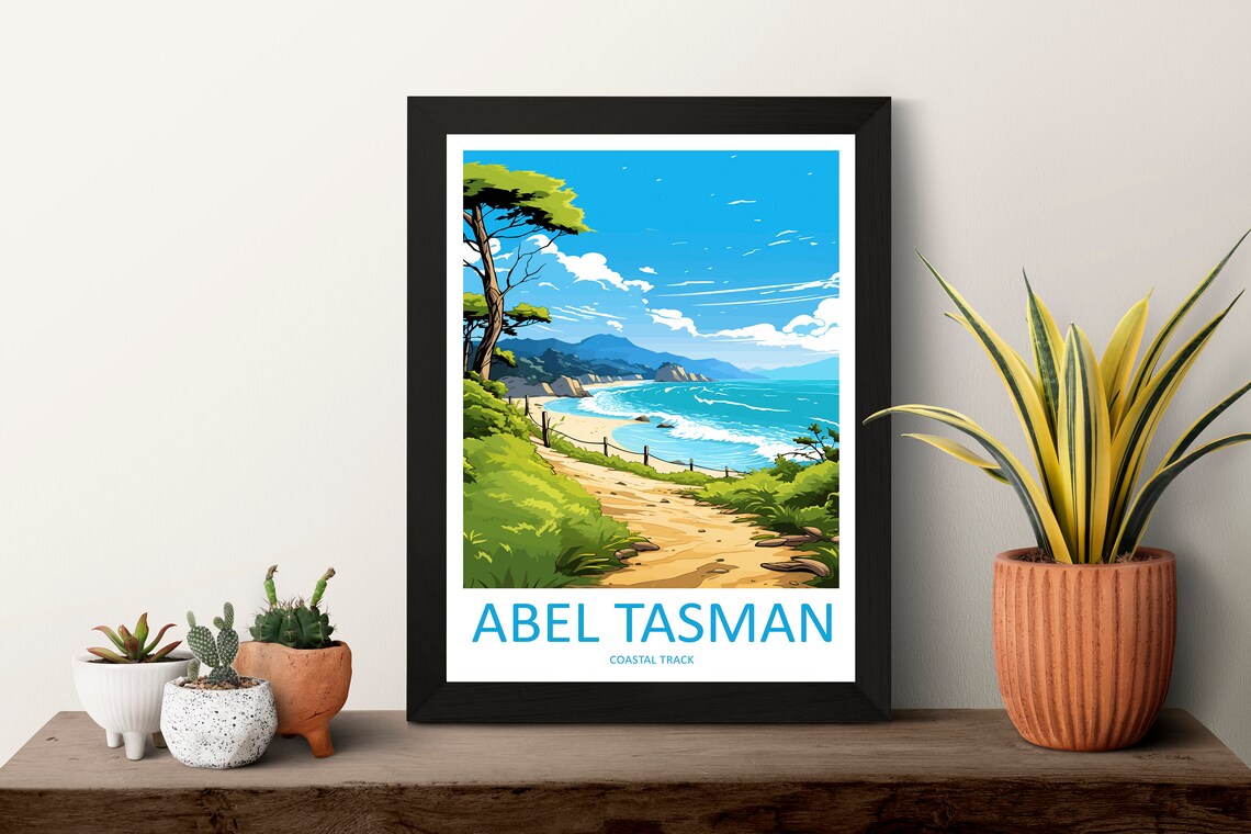 Abel Tasman Coastal Track New Zealand Beach Trail Travel Poster - Image 3