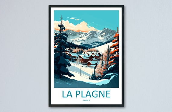 La Plagne Travel Print Wall Art La Plagne Wall Hanging Home Dcor La Plagne Gift Art Lovers Ski Art Lover Gift La Plagne Print Skiing