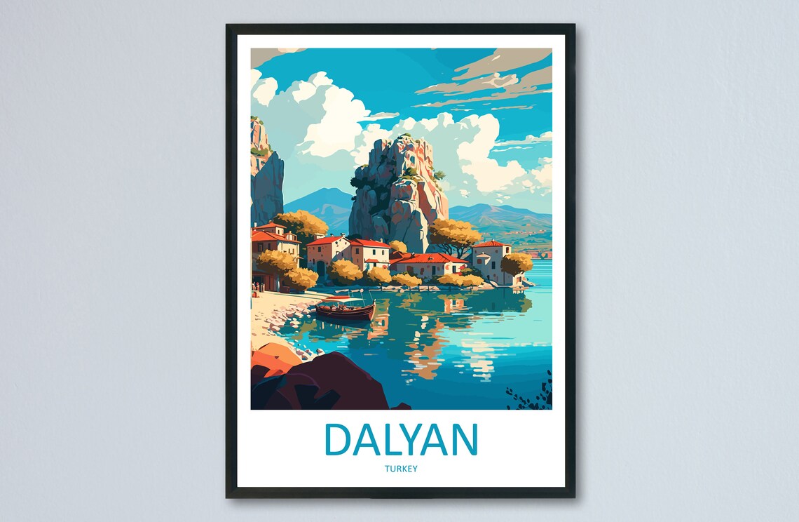Dalyan Travel Poster, Turkey City Wall Art