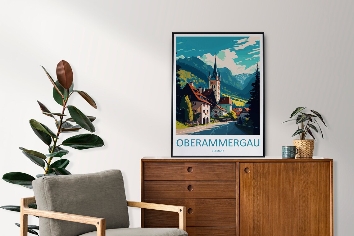 Oberammergau Travel Poster, Germany Art Print - Image 2