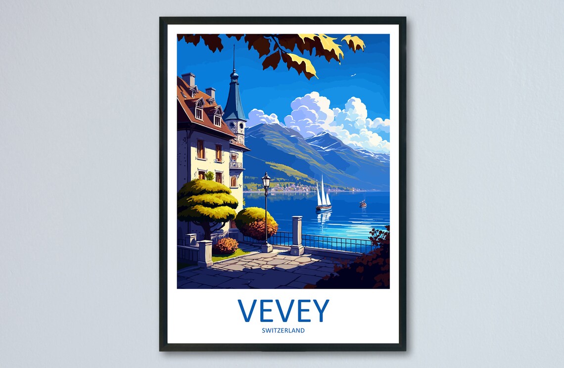 Vevey Travel Poster, Switzerland Wall Art