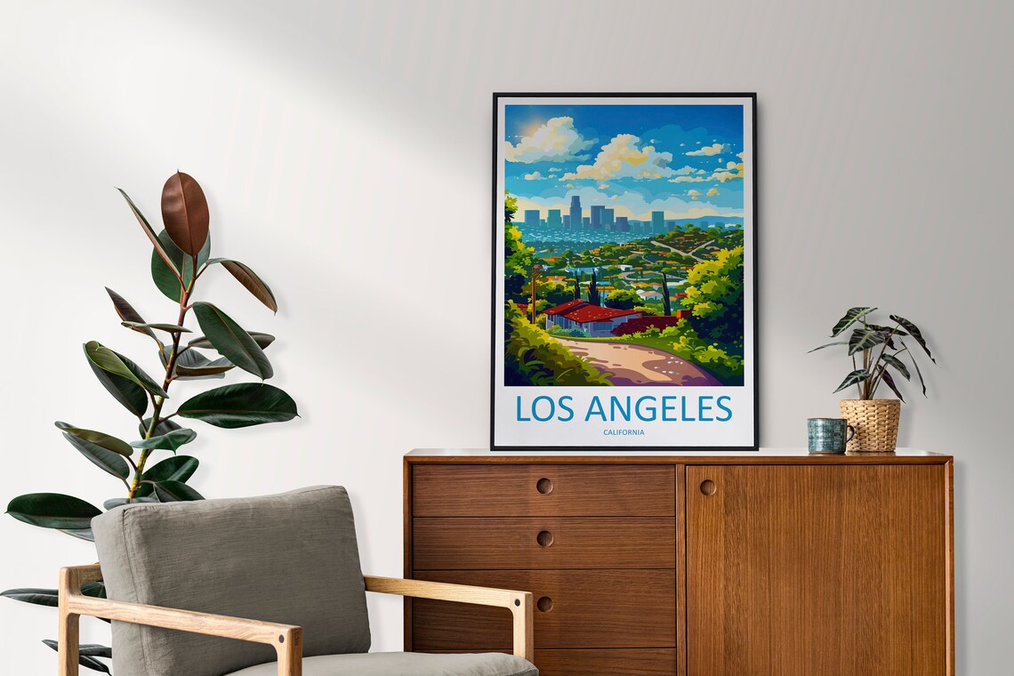Los Angeles Travel Print Wall Art Los Angeles Wall Hanging Home Dcor Los Angeles Gift Art Lovers California Art Lover Gift Los Angeles Deco - Image 2