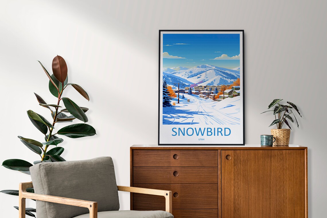 Snowbird Utah Daytime Ski Village Chairlifts Bluebird Poster - Image 2