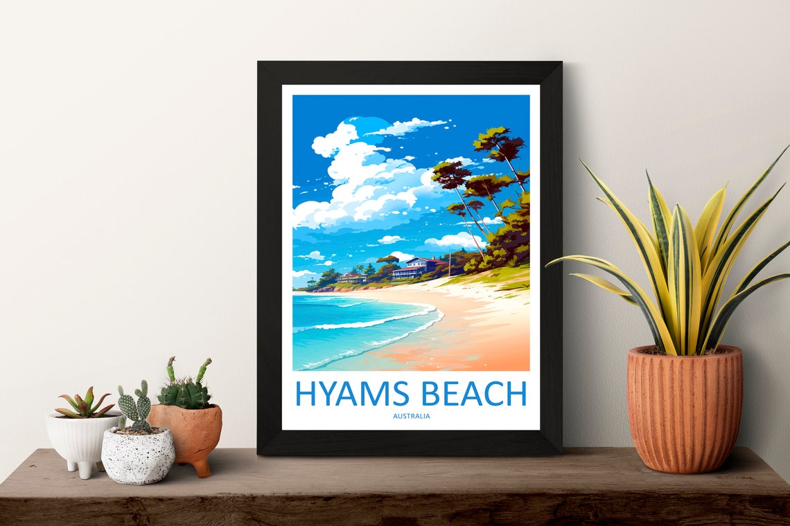 Hyams Beach Australia White Sand Curved Turquoise Bay Poster - Image 3
