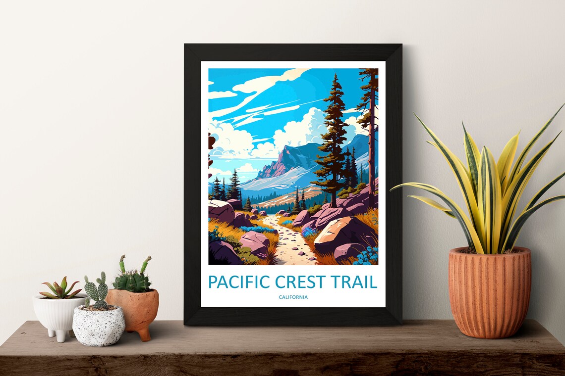 Pacific Crest Trail Travel Poster, California Art - Image 3