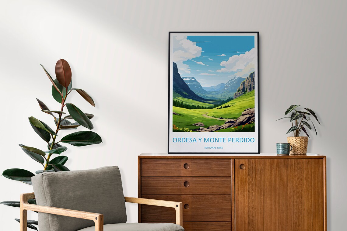 Ordesa Y Monte Perdido Spain Green Valley Mountain Peaks Print - Image 2