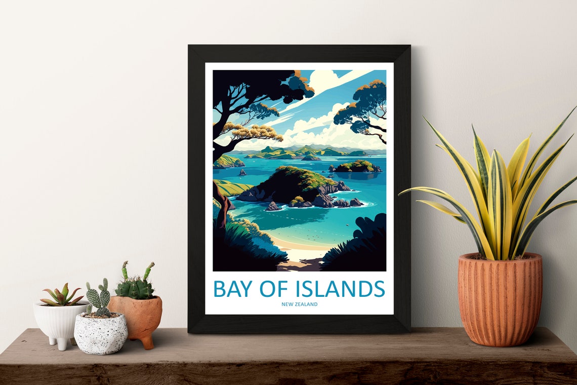 Bay Of Islands Travel Print Wall Art Bay Of Islands Wall Hanging Home Dcor Bay Of Islands Gift Art Lovers New Zealand Art Lover Gift Print - Image 3