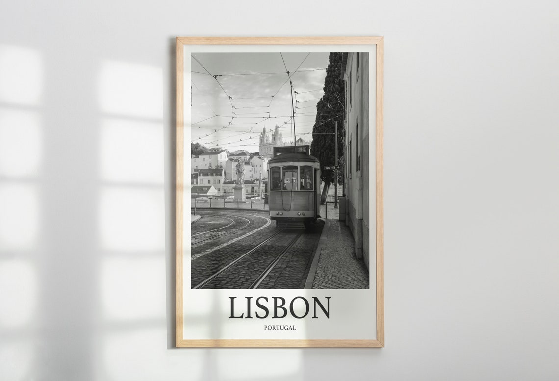 Lisbon Photo Print Of Yellow Tram Travel Photo Lisbon Art Decor Photo Travel Art Gift For Travel Artwork Wall Art Framed Photo Travel Print