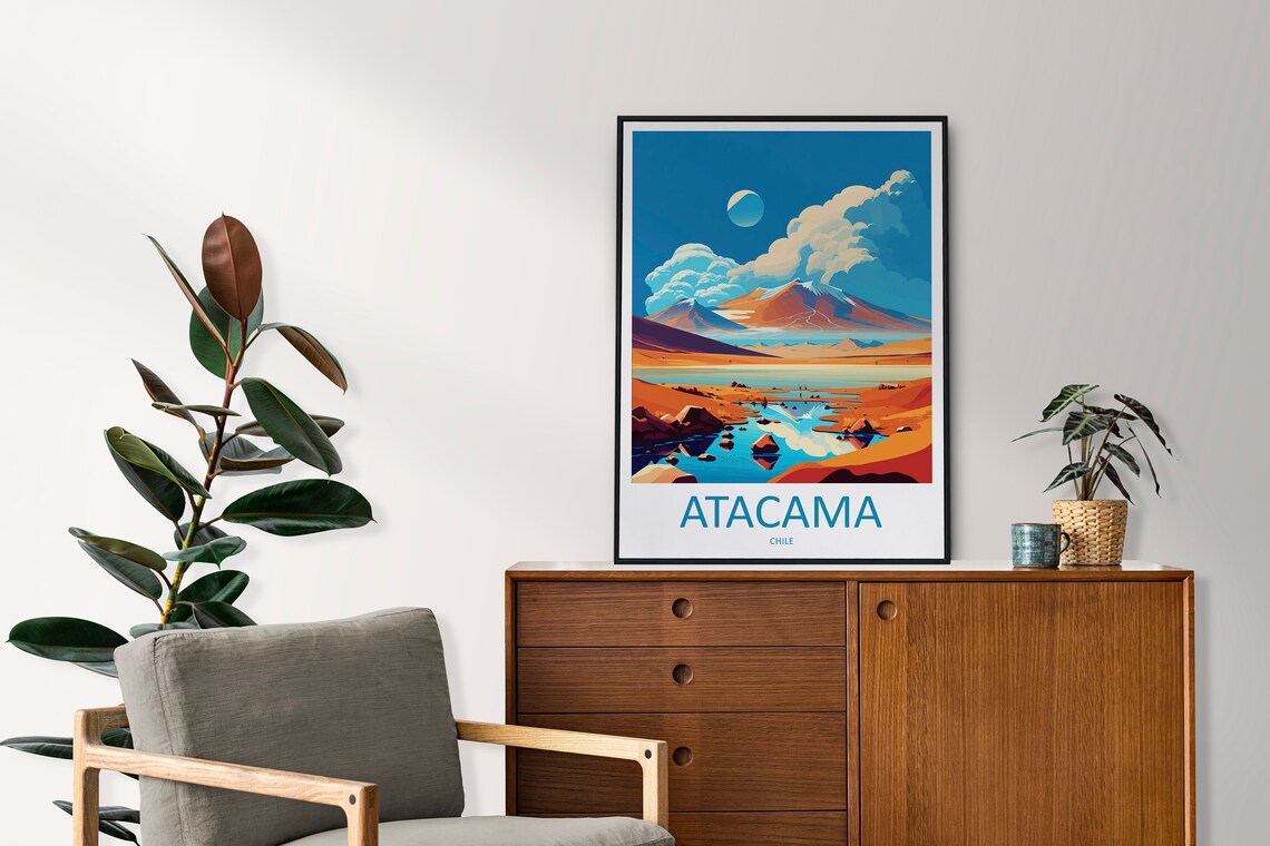 Atacama Desert Travel Poster, Desert Landscape - Image 2