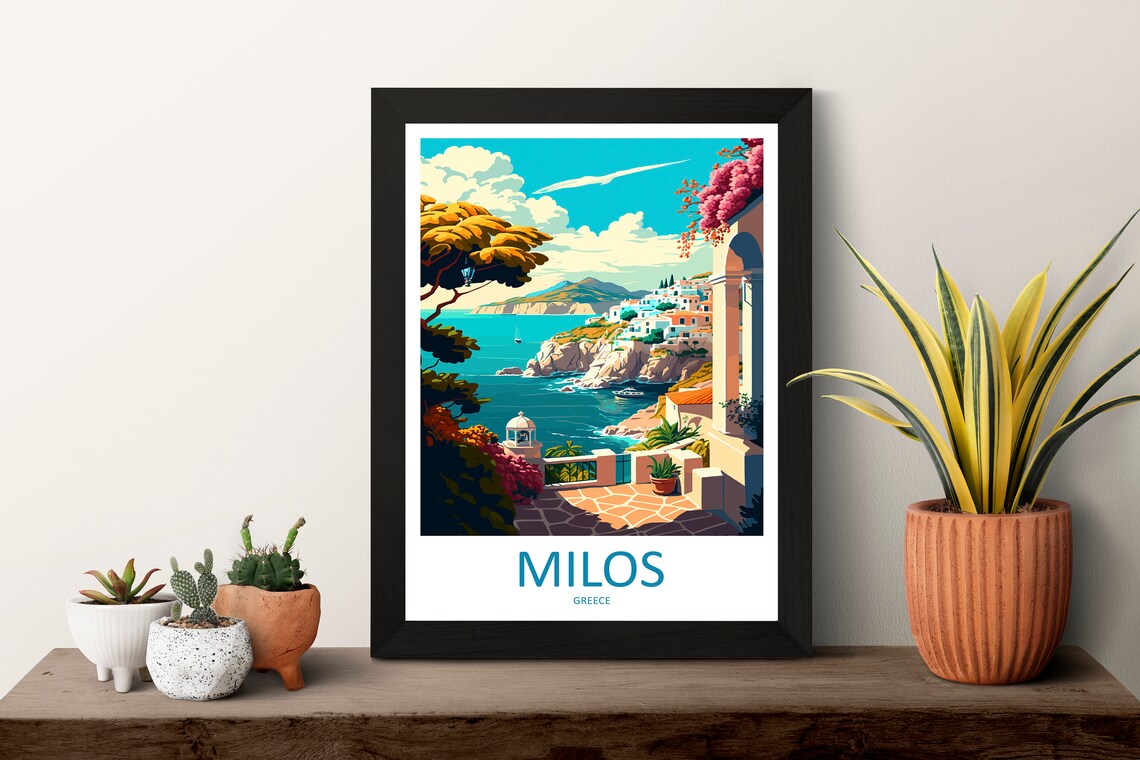Milos Travel Poster, Greece Home Decor Art Print - Image 3