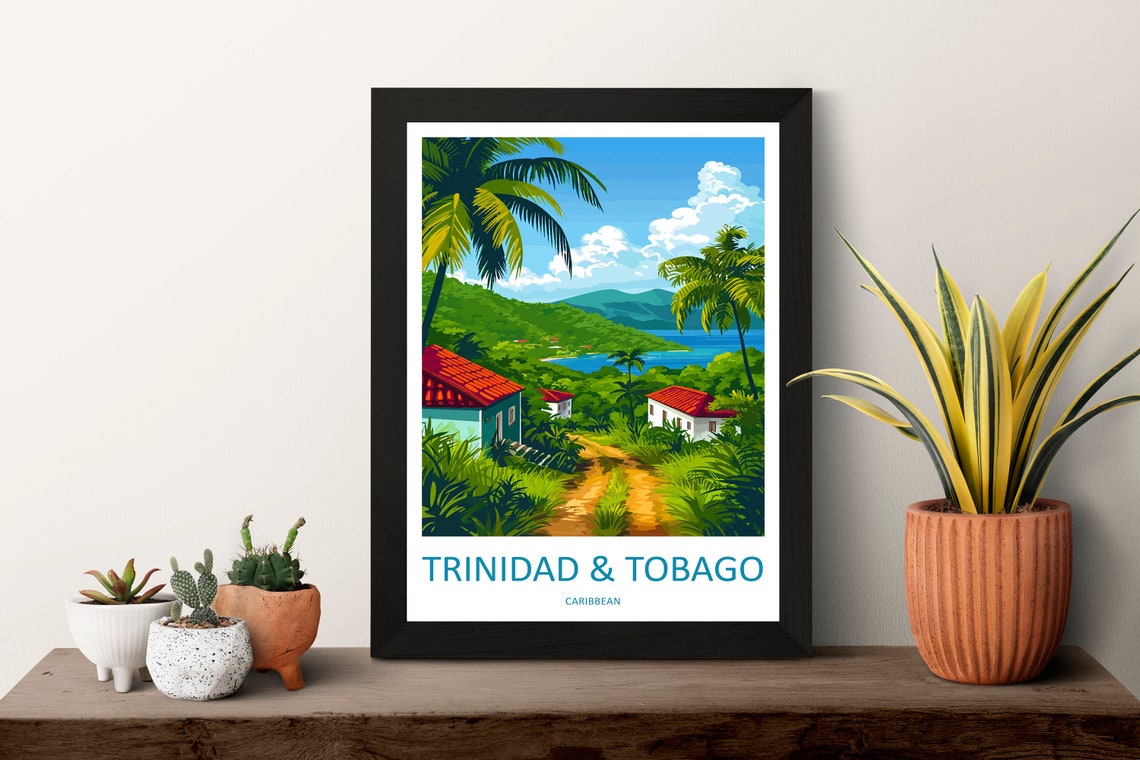 Trinidad And Tobago Travel Print Wall Art Trinidad And Tobago Wall Hanging Home Dcor Trinidad And Tobago Gift Art Lovers Wall Art Caribbean - Image 3