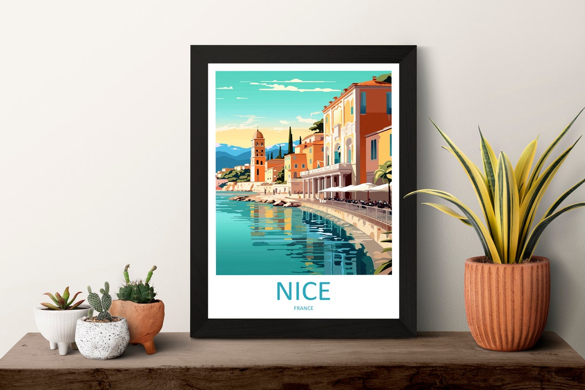 Nice France Print Nice France Home Decor Cityscape Art Print Nice France Wall Art For Travel Enthusiast Gift Wall Hanging Nice France Poster - Image 3
