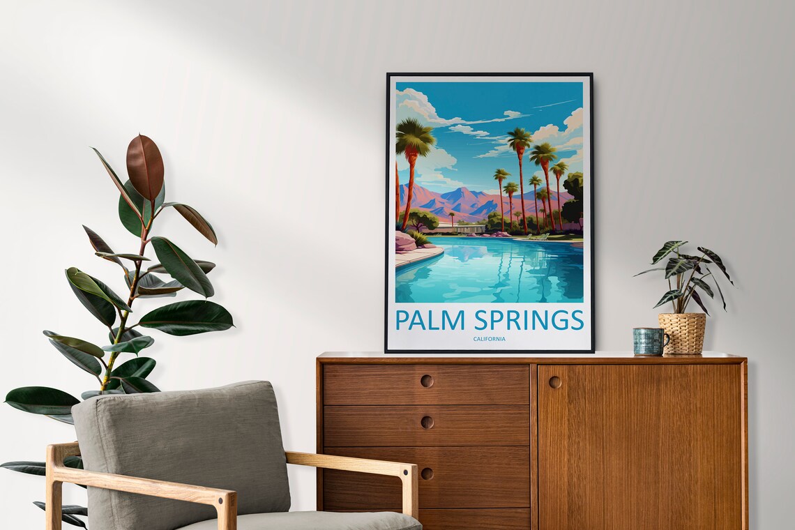Palm Springs Travel Poster, California Wall Art - Image 2