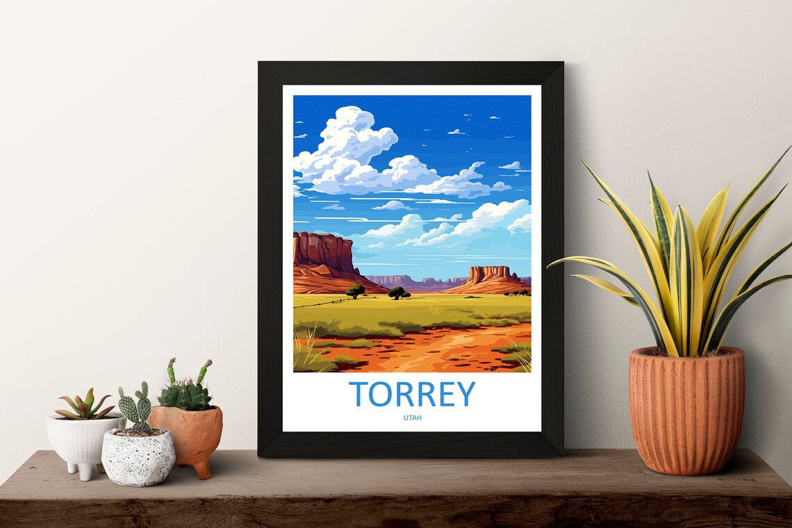 Torrey Utah Desert Buttes Red Dirt Road Desert Vista View Poster - Image 3