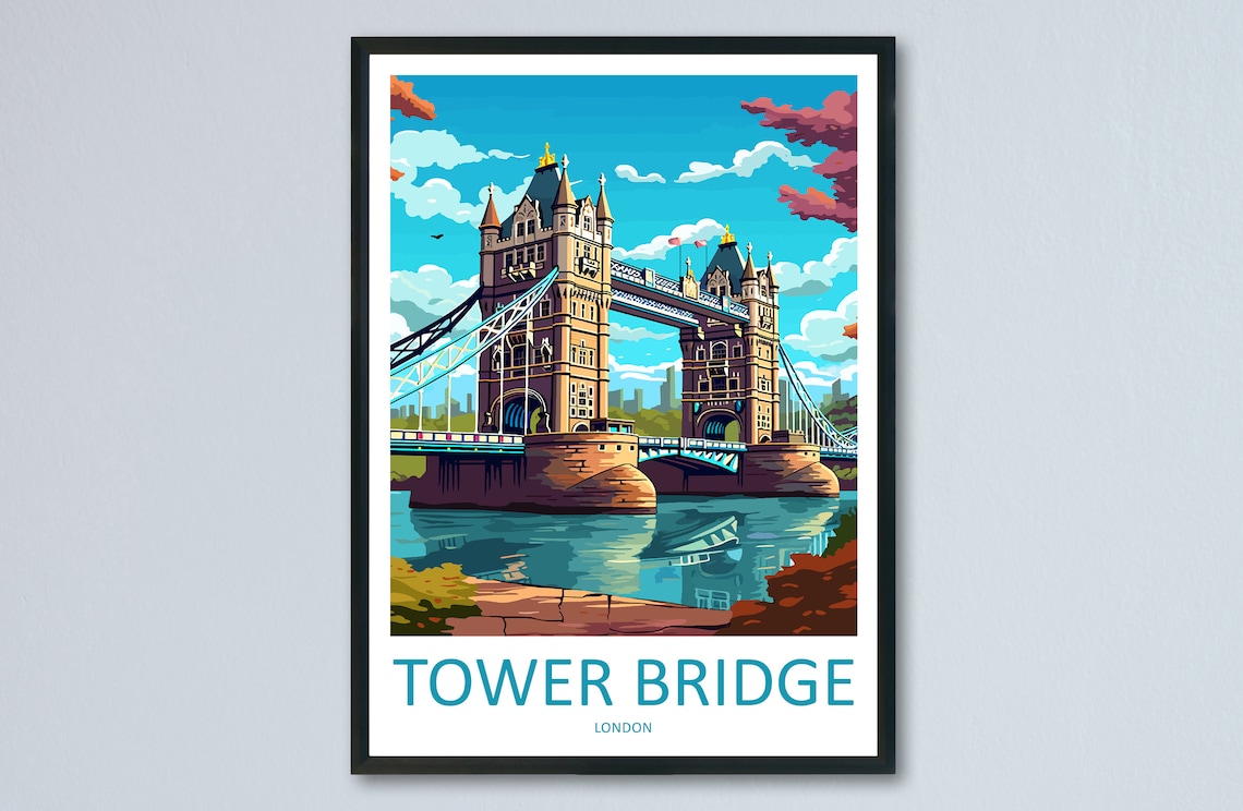 Tower Bridge Travel Poster, England Wall Art