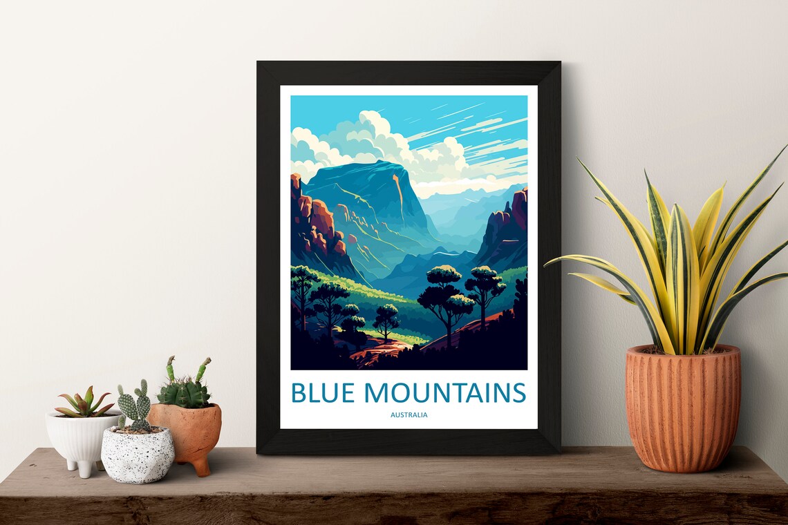 Blue Mountains Travel Poster, Australia Wall Decor - Image 3