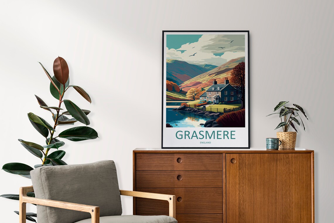 Grasmere Travel Poster, England Place Print - Image 2