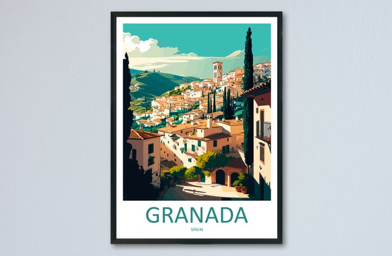 Granada Travel Poster, Spain Wall Decor