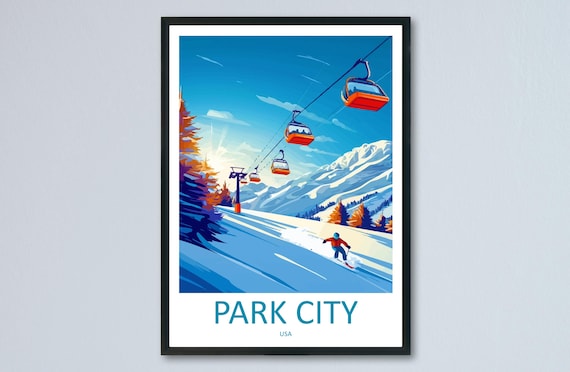 Park City Travel Poster, Utah Mountain Resort Print