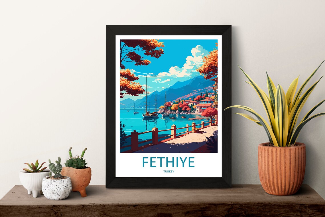 Fethiye Travel Poster, Turkey Wall Art Print - Image 3