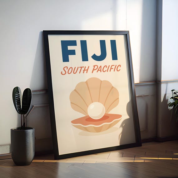 Fiji Preppy Poster Wall Art Decor Home Dcor Gift Lover Travel Souvenir Print Hanging