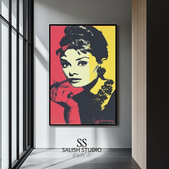 Audrey Hepburn Iconic Beehive Cigarette Holder Pop Art Portrait Poster
