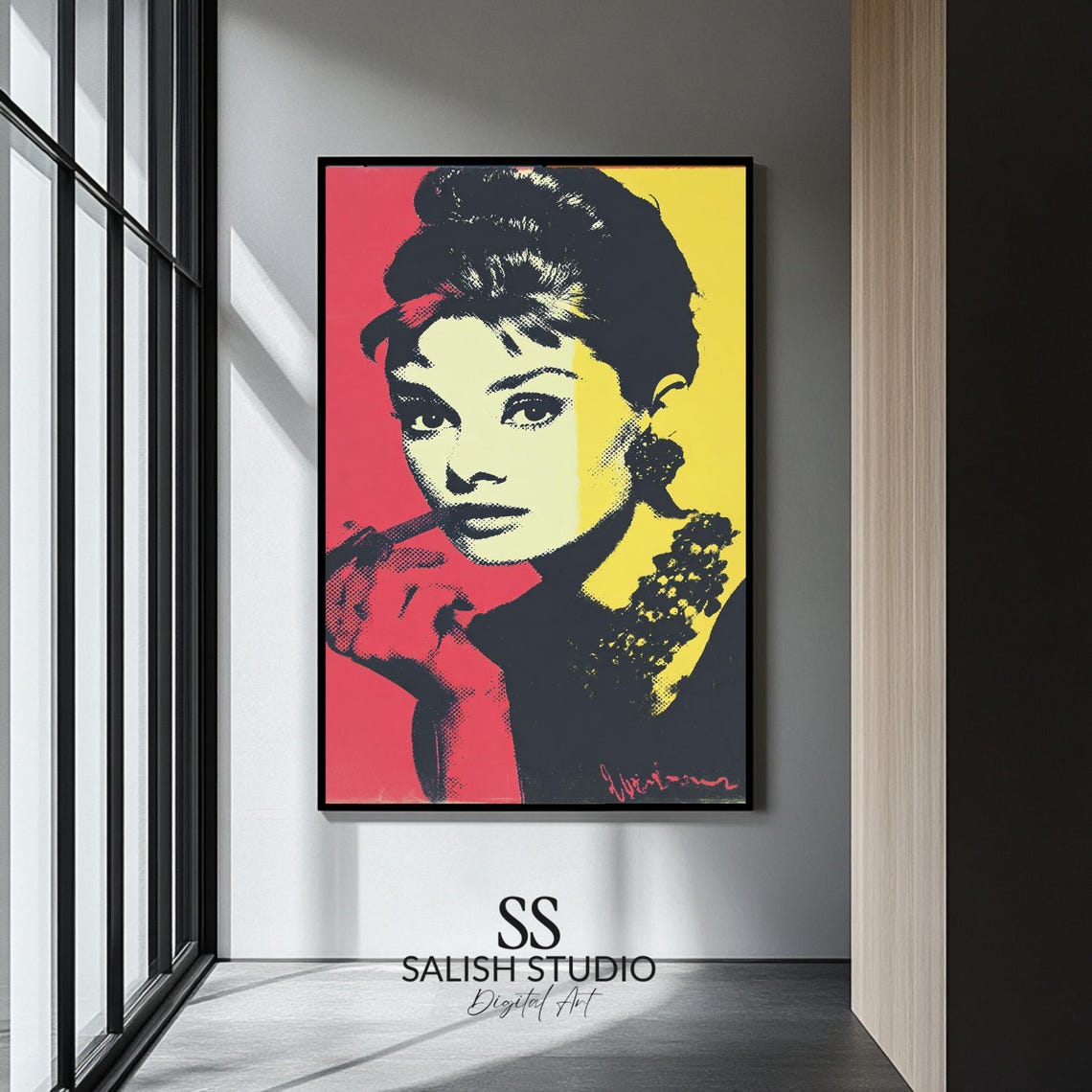 Audrey Hepburn Iconic Beehive Cigarette Holder Pop Art Portrait Poster