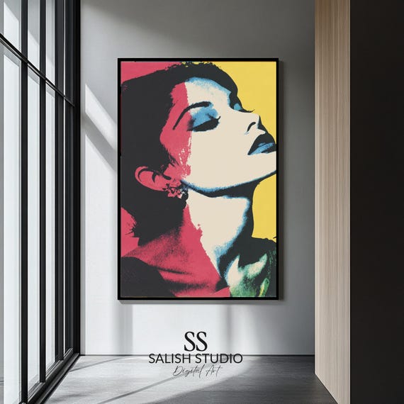 Modern Pop Art Woman Portrait Edgy Retro