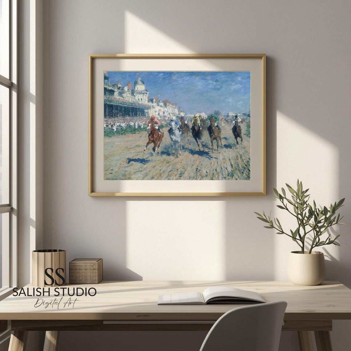 Impressionist Horse Race Jockeys Racing Vintage Style Fine Art Poster
