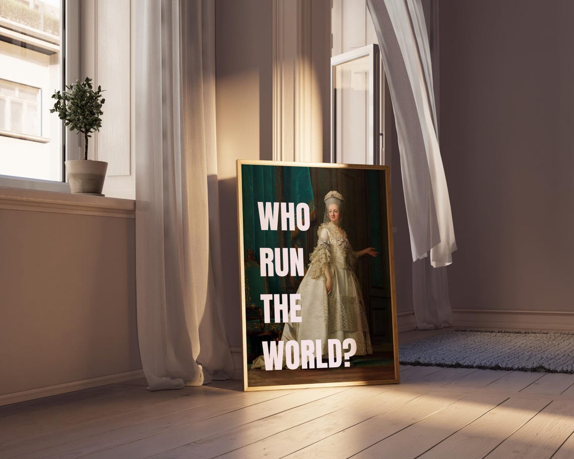 Who Run The World Marie Antoinette Portrait Feminist Quote Poster - Image 4
