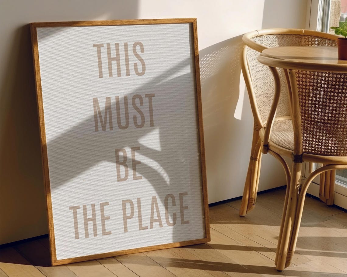 This Must Be The Place Beige Minimalist Typography Quote Poster - Image 6